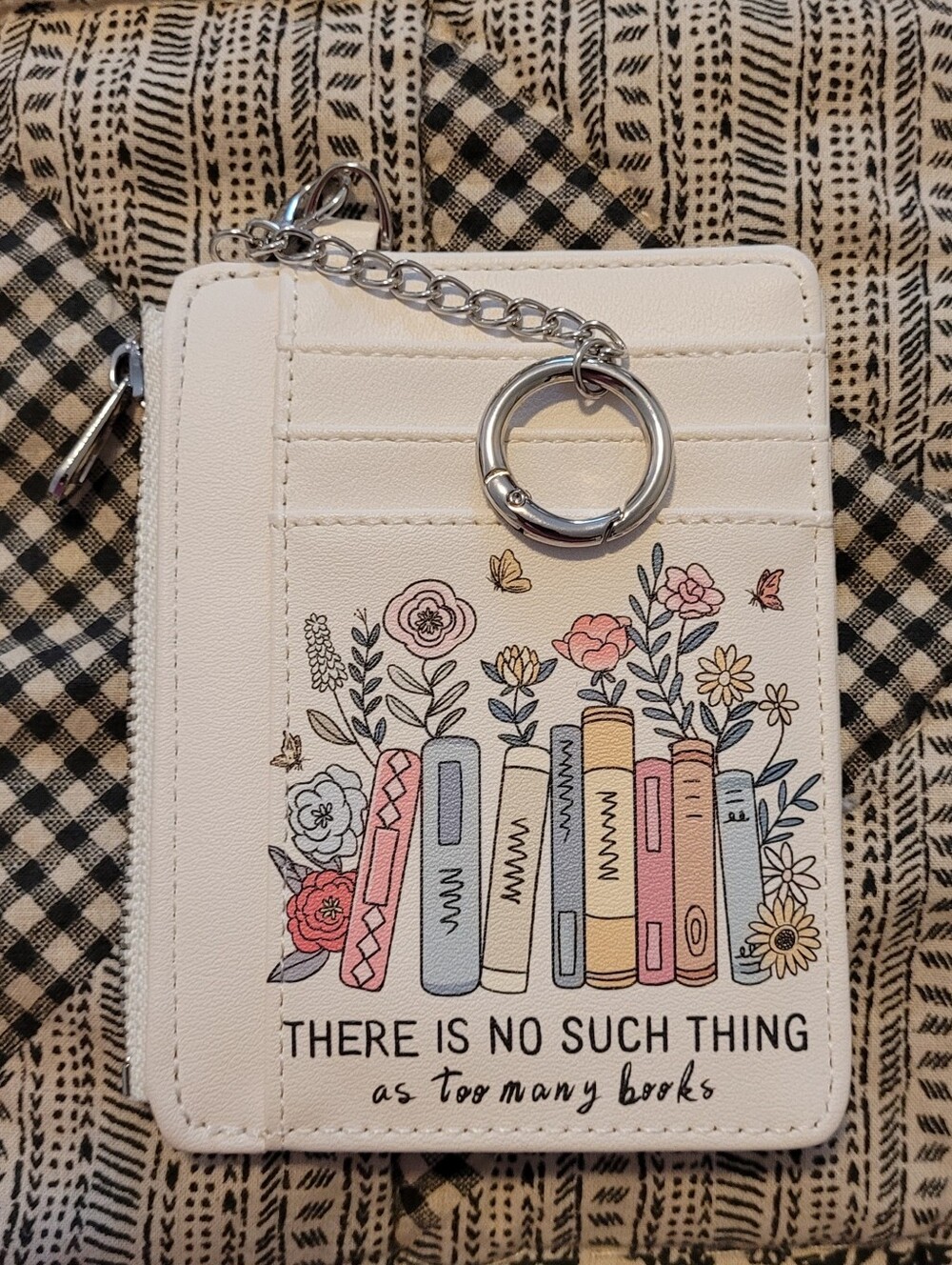 Book Themed White Thin Small Minimalist Wallet - Picture 1 of 5